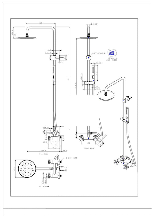 Smooth set met mengkraan en handdouche rvs 316